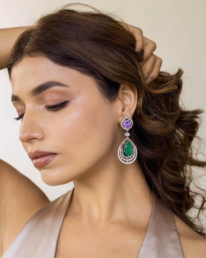 925 Silver Mayuri Dangler Earring - Amrrutam 