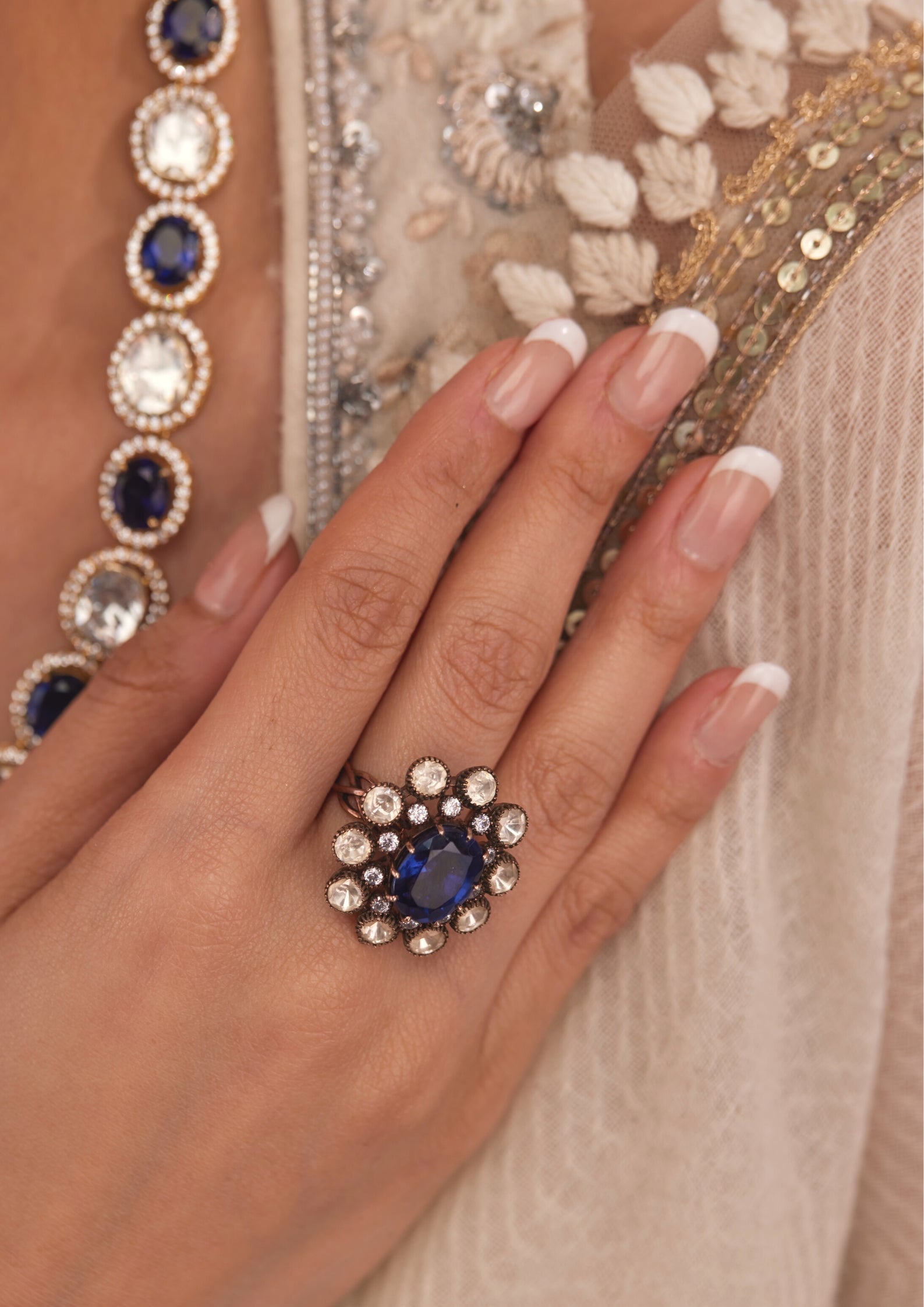 925 Silver Bagiya Sapphire Ring - Amrrutam