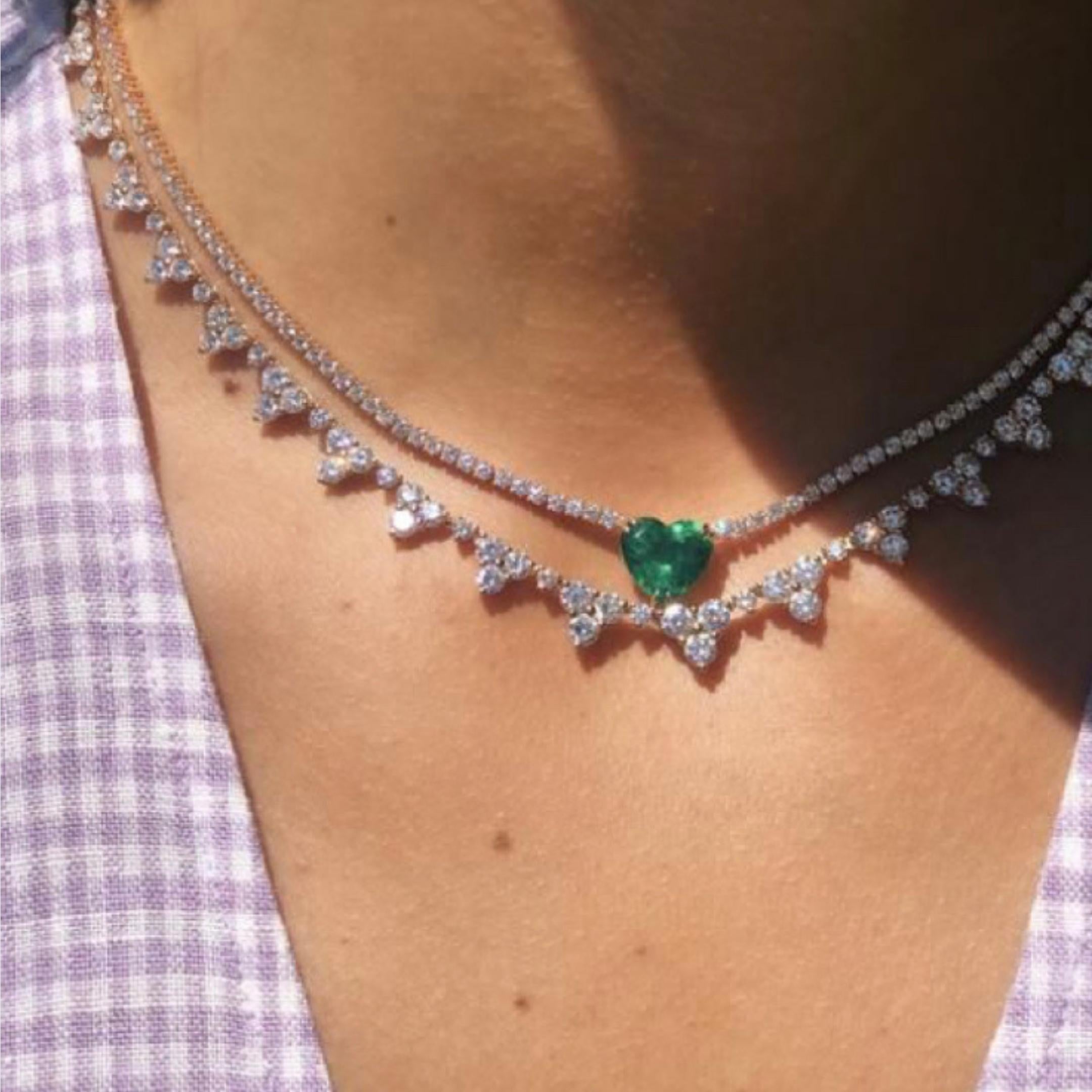 Emerald Choker in 92.5 Silver - Amrrutam