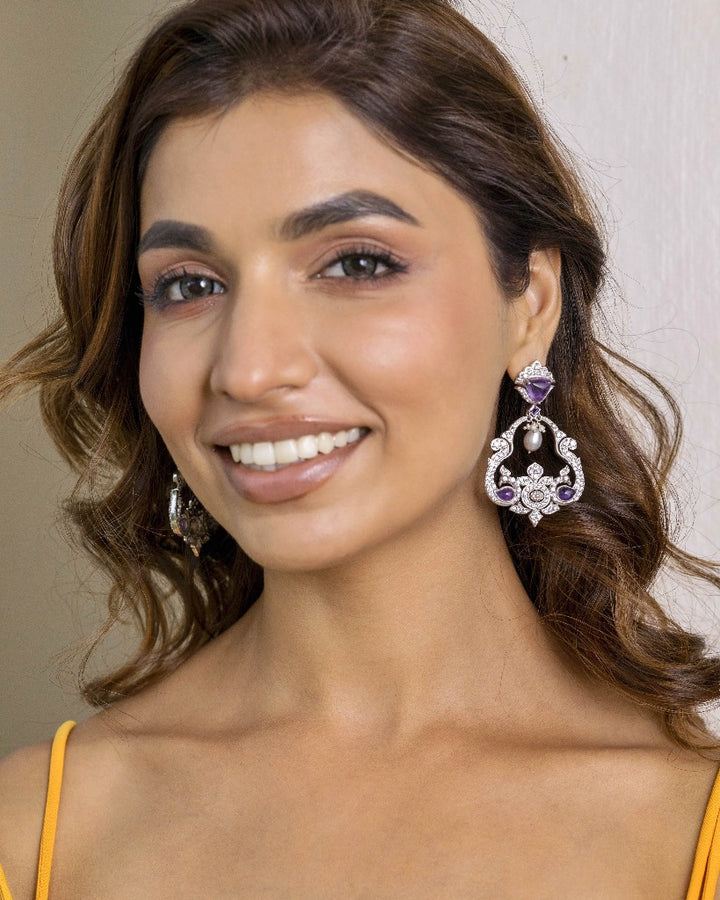925 Silver Peehu Amethyst Earring - Amrrutam 