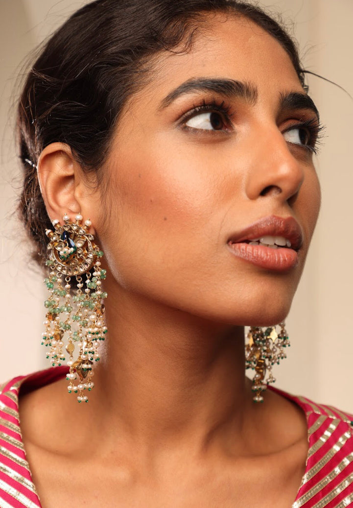 925 Silver Peacock Drop Earring - Amrrutam 