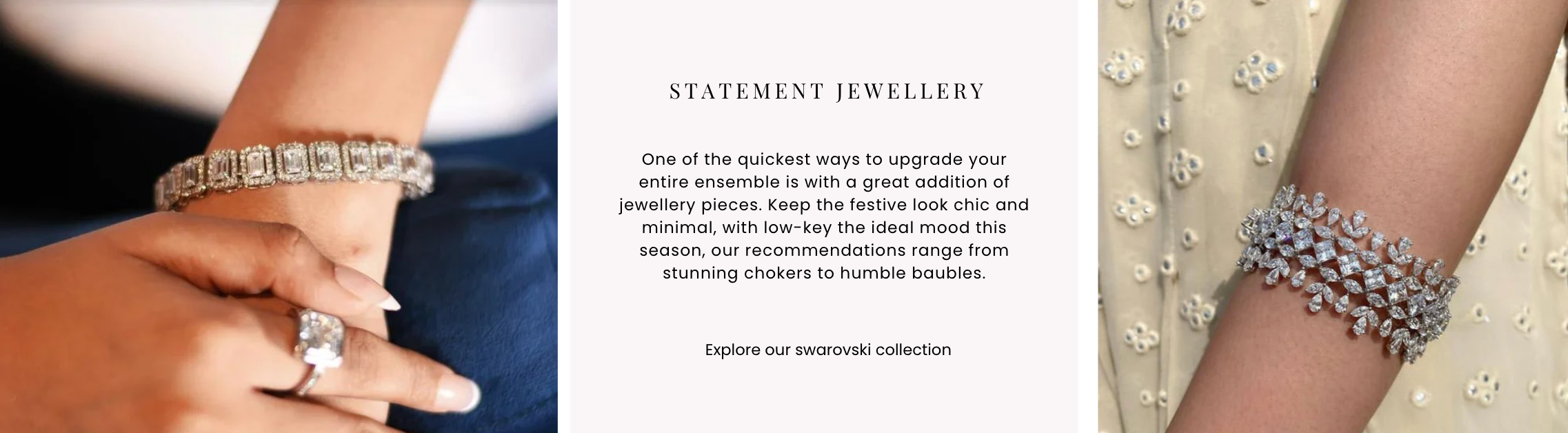 Amrrutam handcrafted CZ and Swarovski jewellery for women: Elegant everyday and party wear designs in sterling silver.