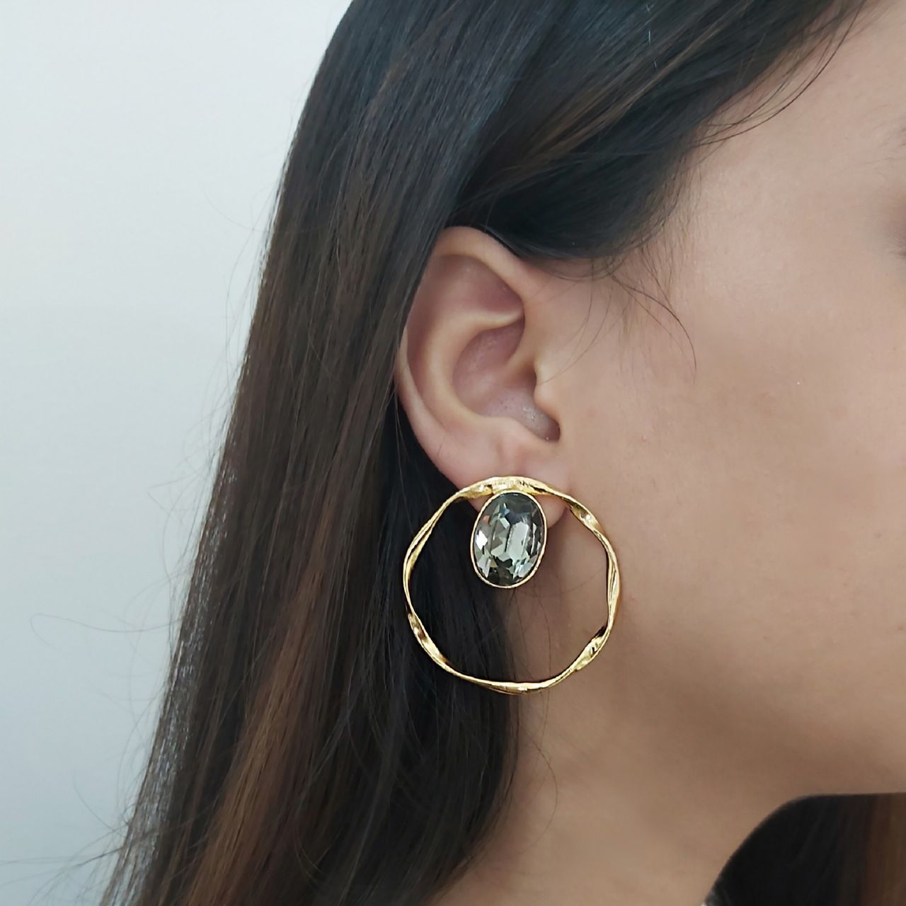 designer hoop earring designs in gold for female