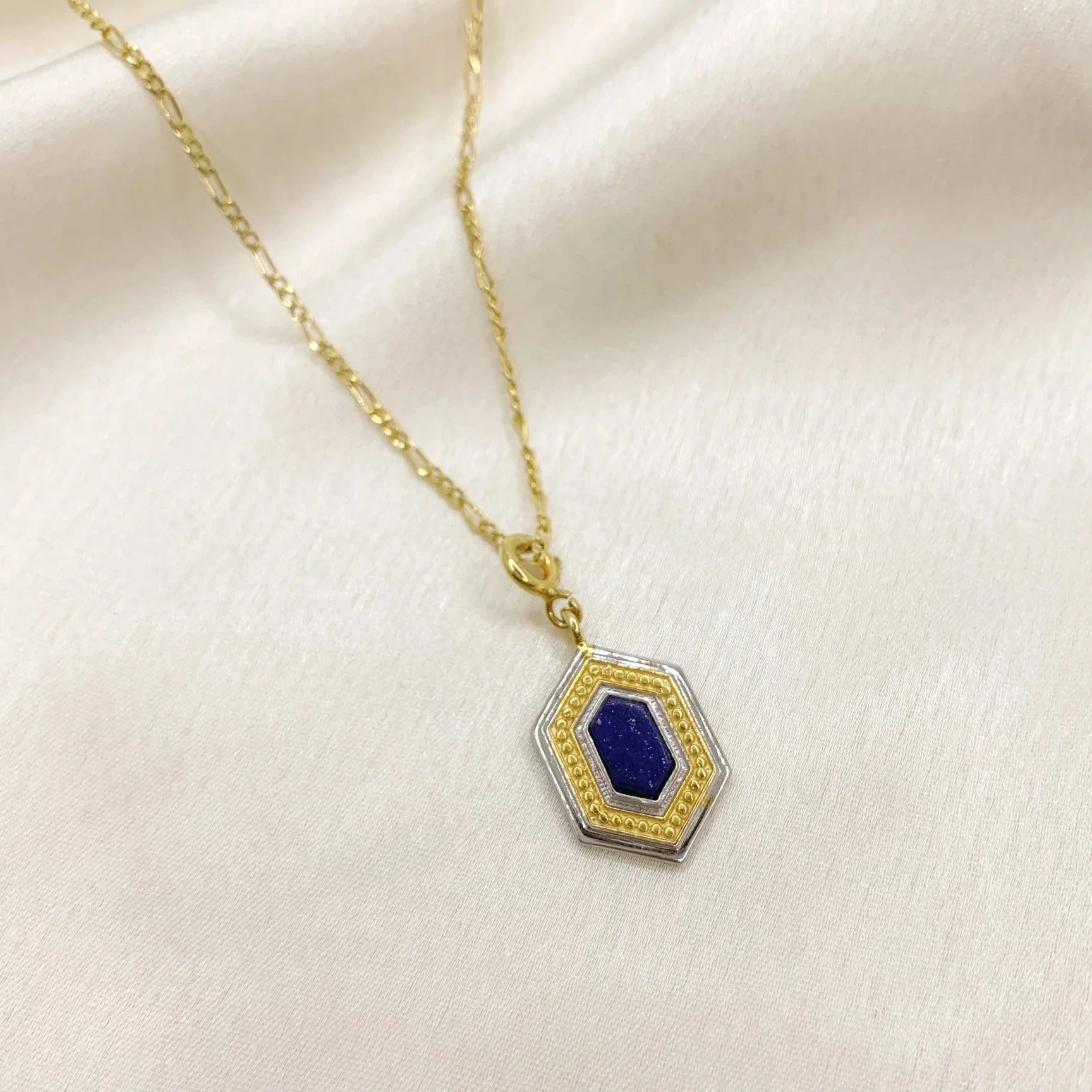 Amara Lapiz Lazuli Charm Necklace - Amrrutam