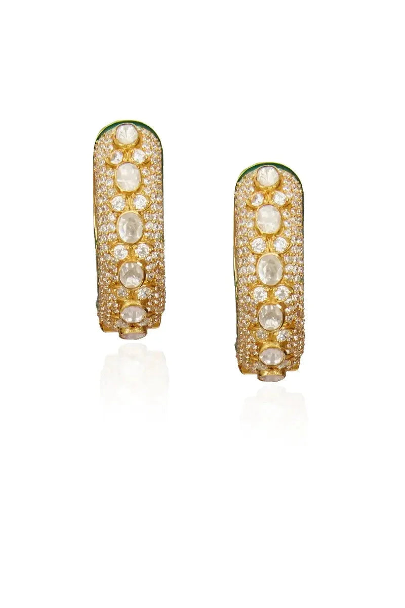 Sterling Silver Gold Hoop Earrings - Amrrutam