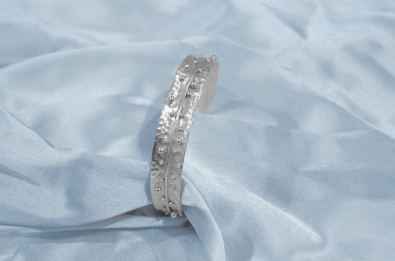 Silver bangle set of two for women