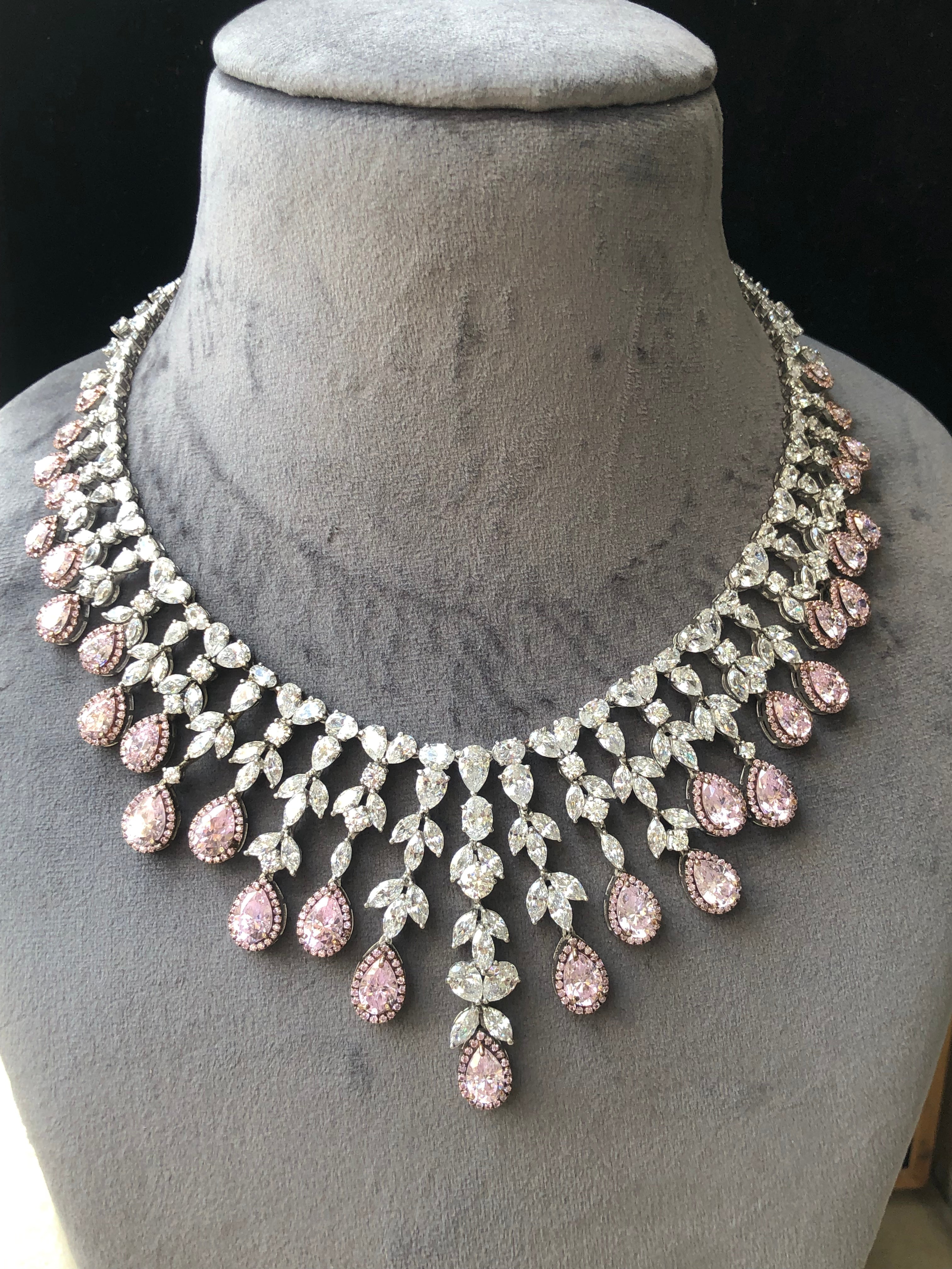 925 Silver Dionna CZ Choker Necklace - Amrrutam Jewellery