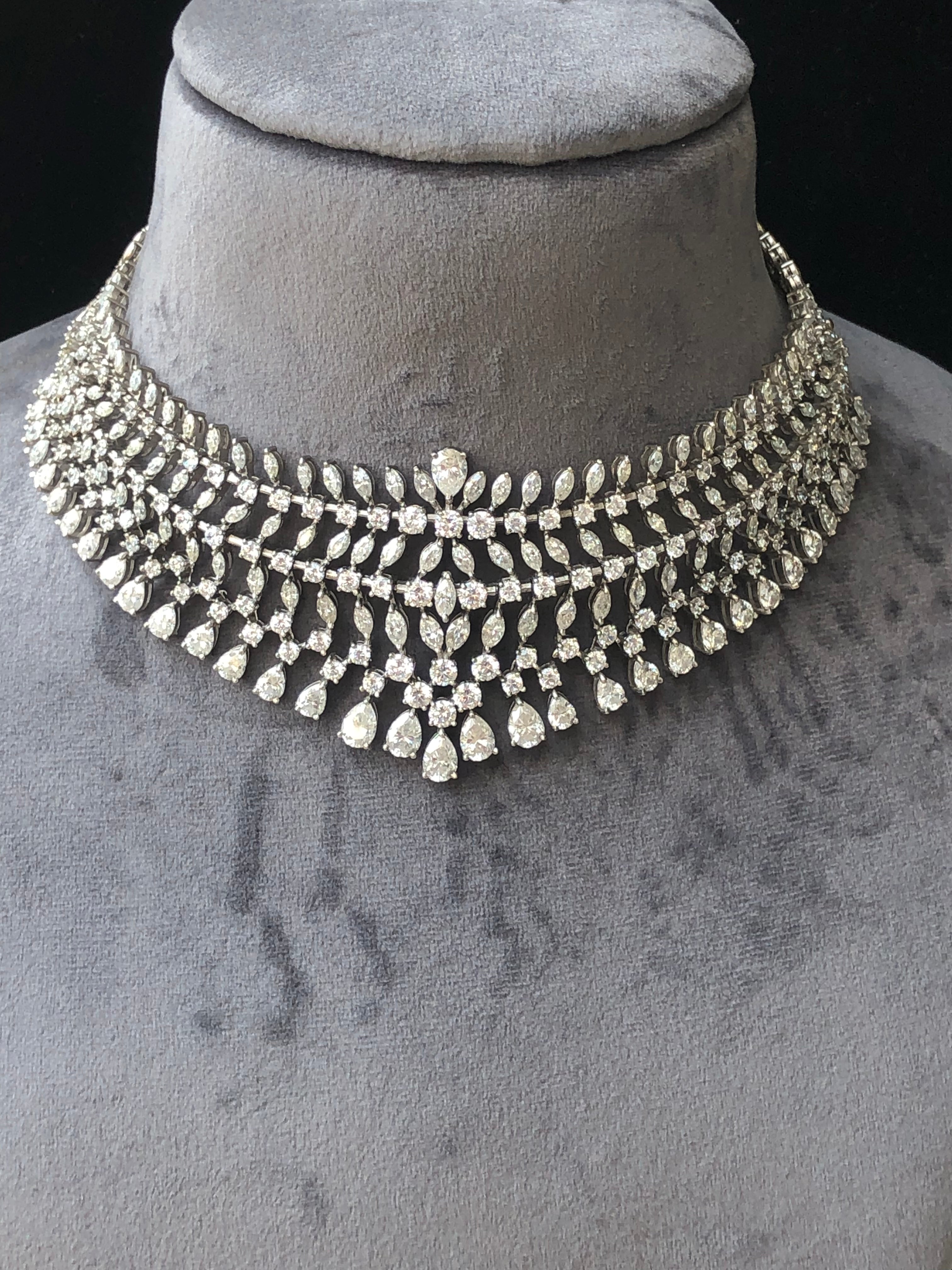 925 Silver Miaz CZ Choker Necklace - Amrrutam Jewellery