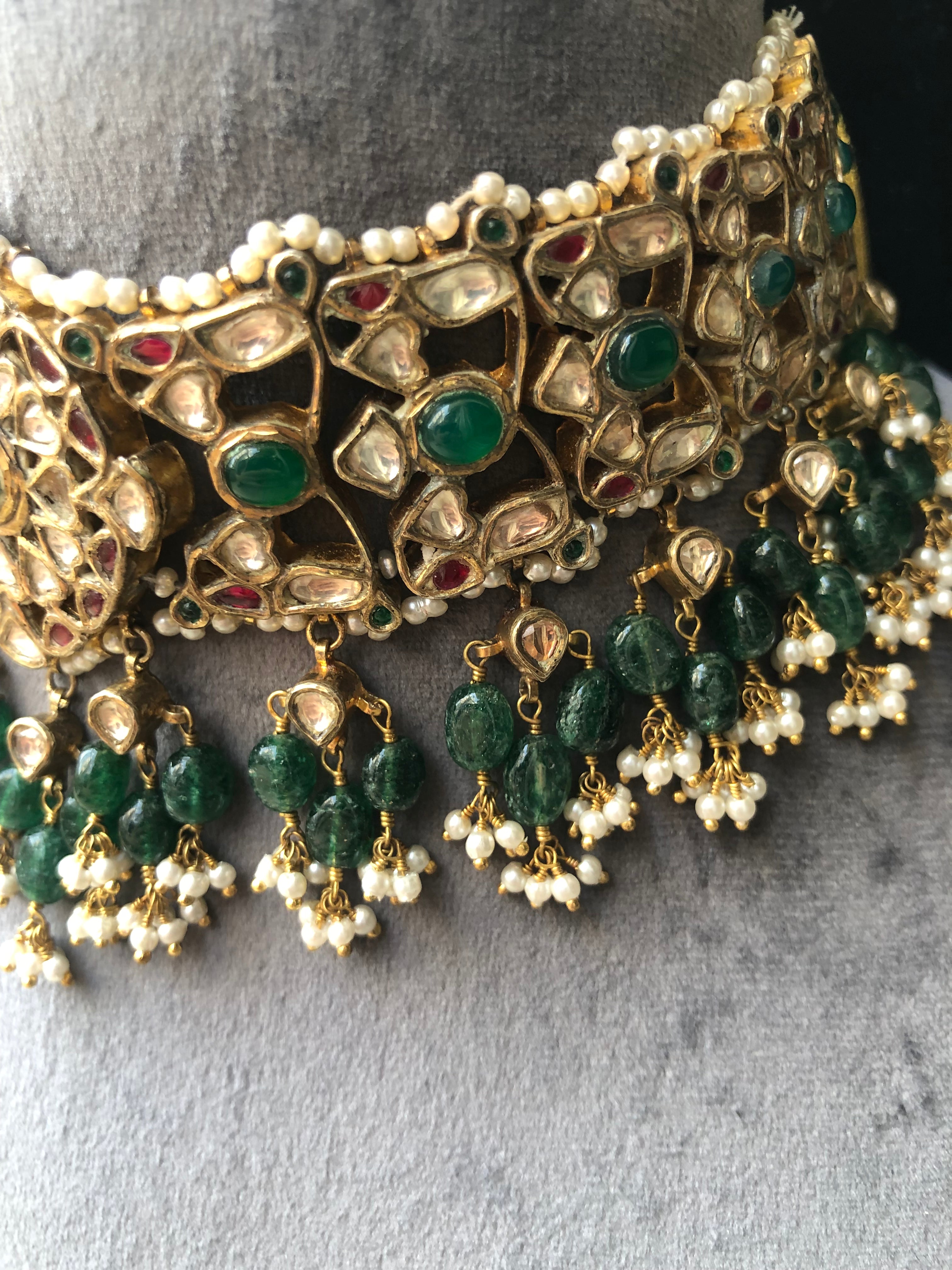 925 Silver Rachita Choker Necklace - Amrrutam Jewellery