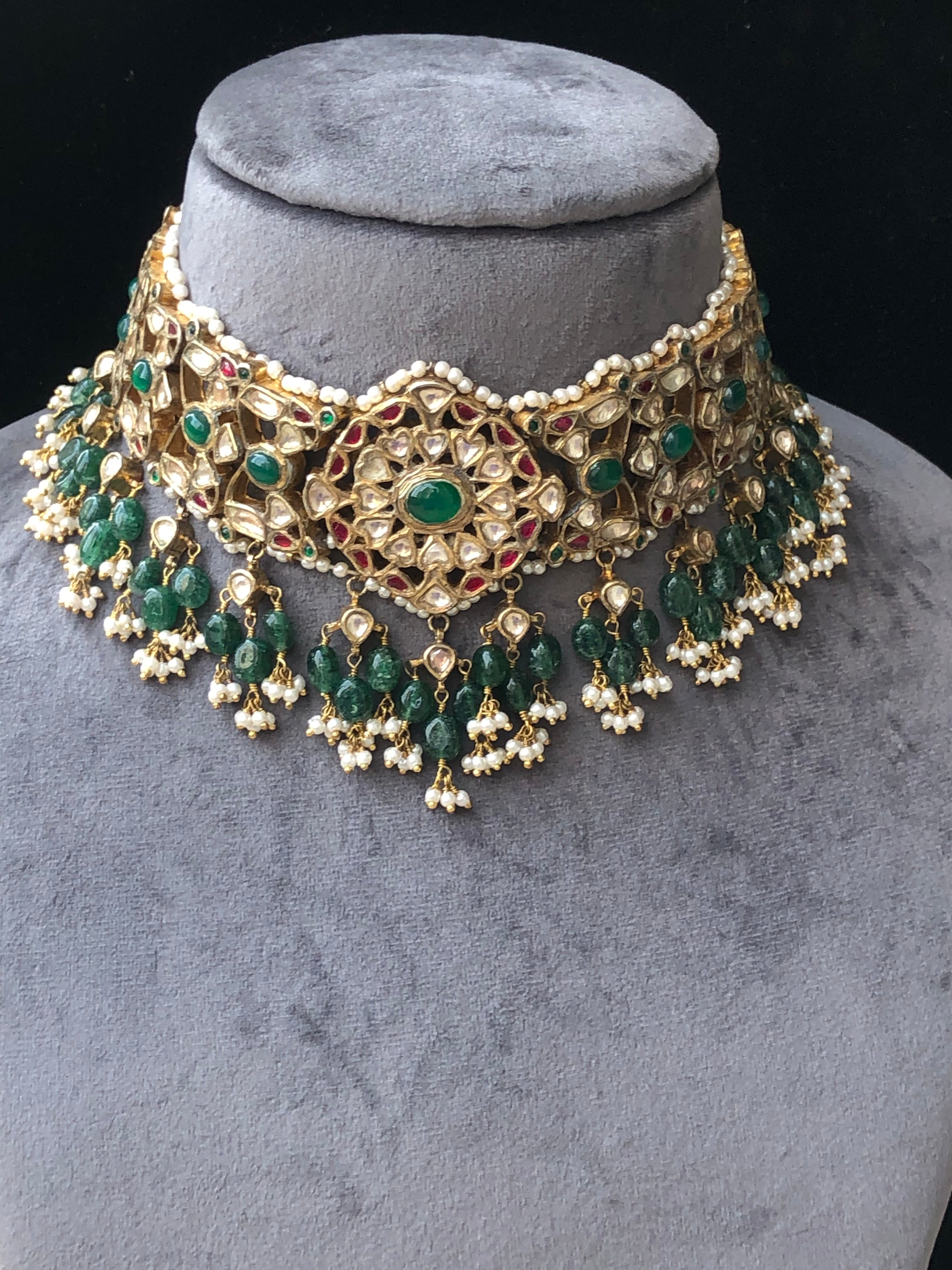 925 Silver Rachita Choker Necklace - Amrrutam Jewellery