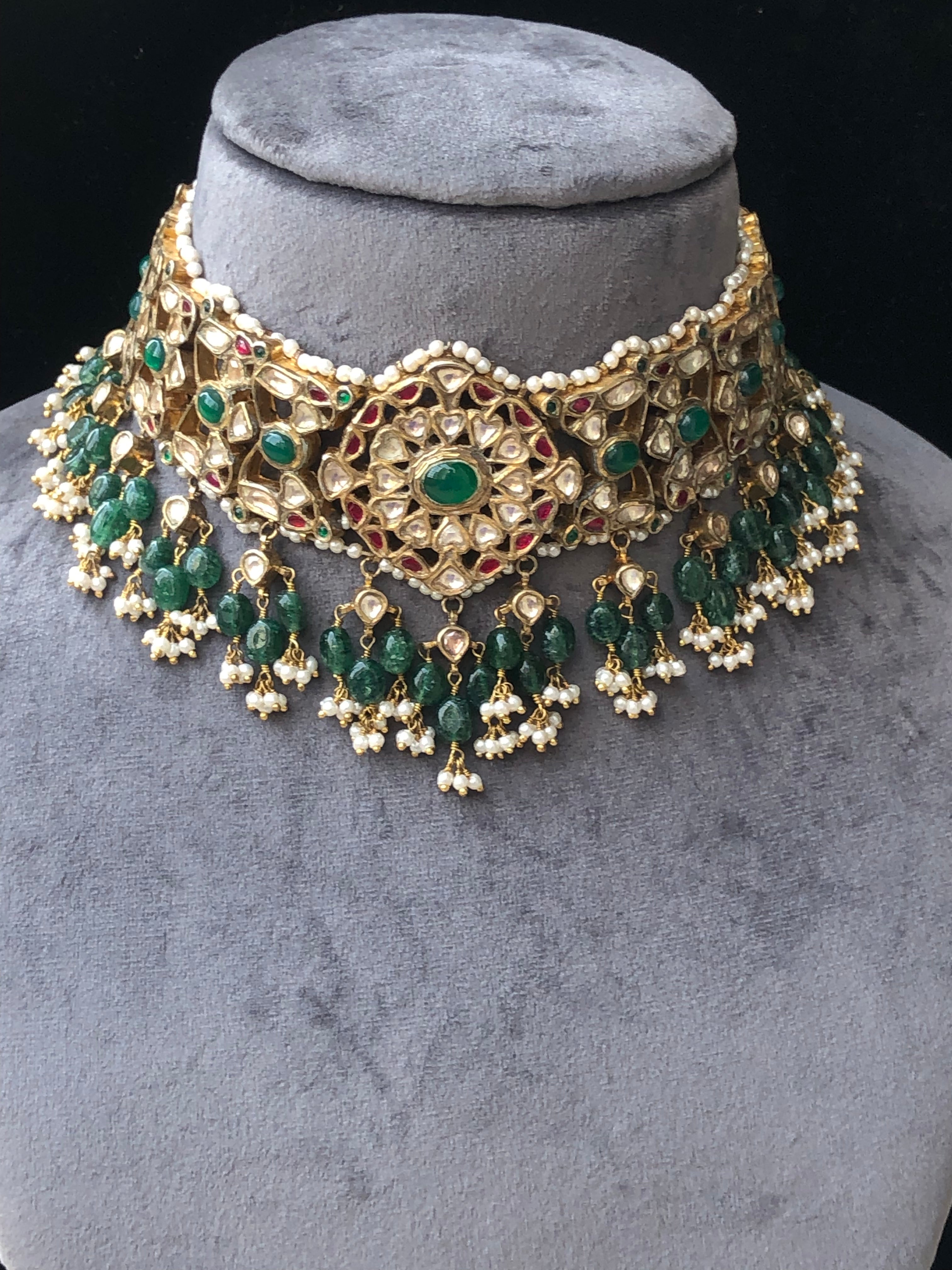 925 Silver Rachita Choker Necklace - Amrrutam Jewellery