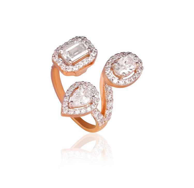 925 Silver Nicole CZ Ring - Amrrutam 