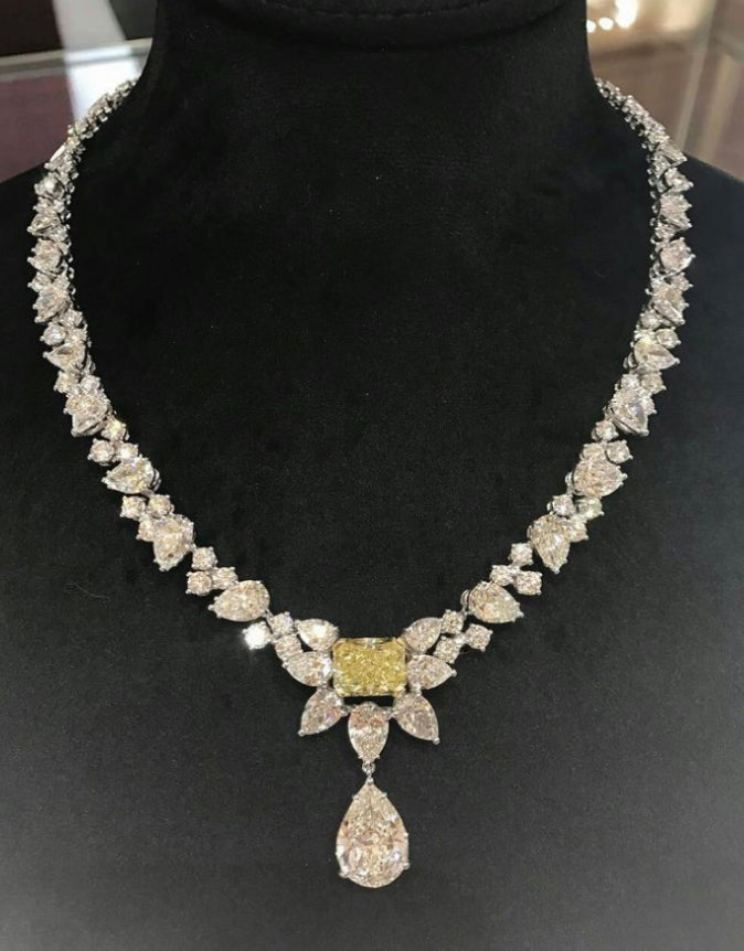 925 Silver Anahya Swarovski Necklace - Amrrutam Jewellery