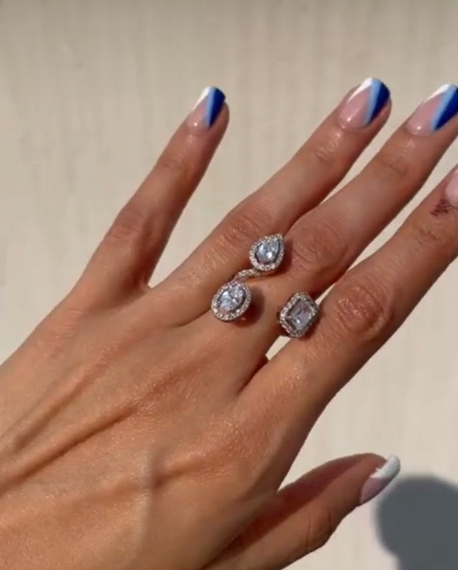 925 Silver Nicole CZ Ring - Amrrutam 