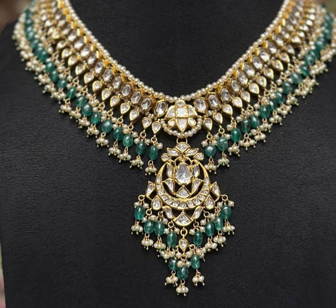 925 Silver Hisar Festive Polki Necklace