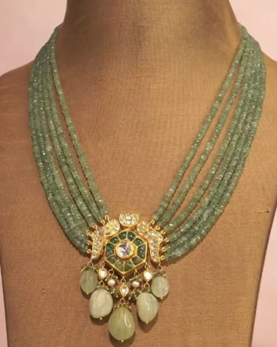 925 Silver Ifrat Polki Pendant Necklace - Amrrutam Jewellery