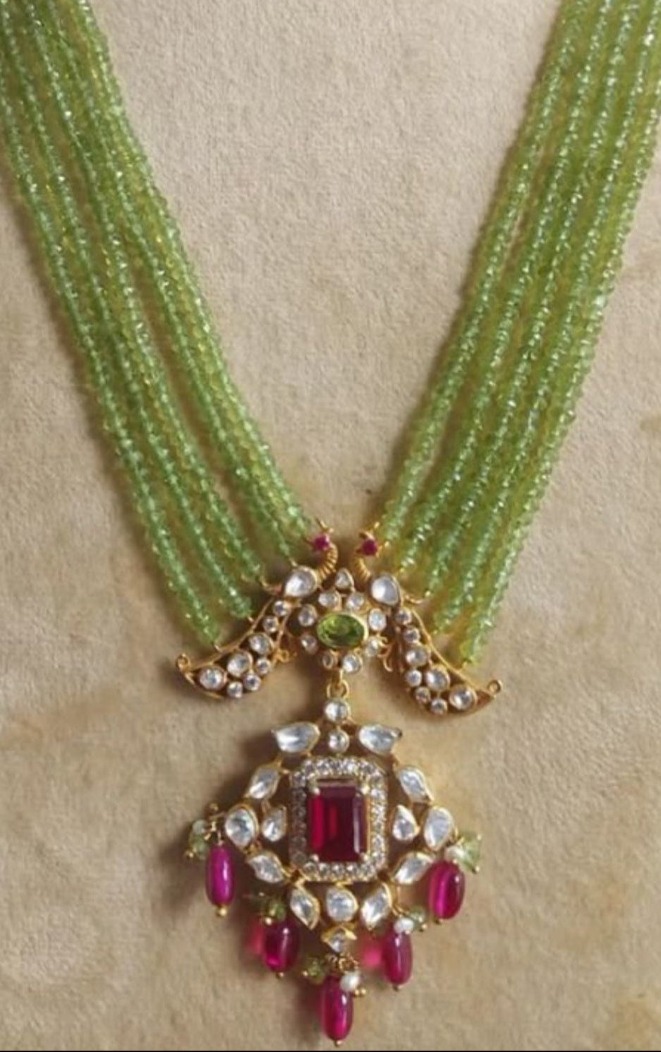 925 Silver Urfat Polki Pendant Necklace - Amrrutam Jewellery