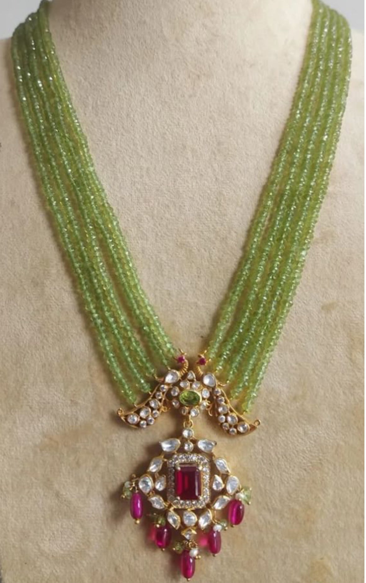925 Silver Urfat Polki Pendant Necklace - Amrrutam Jewellery