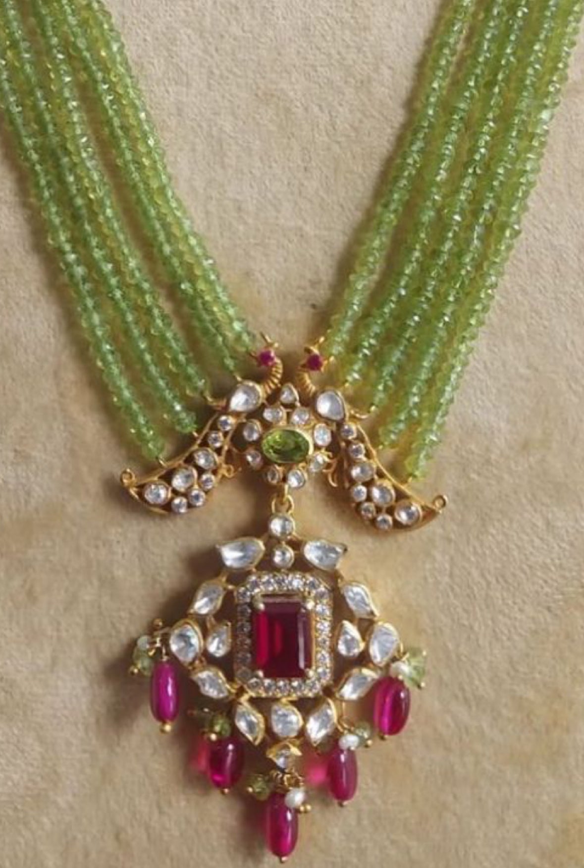 925 Silver Urfat Polki Pendant Necklace - Amrrutam Jewellery