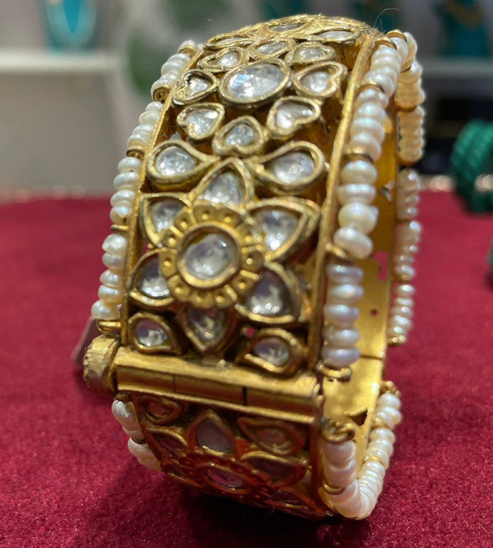 925 Silver Razariya Polki Bangle - Amrrutam Jewellery