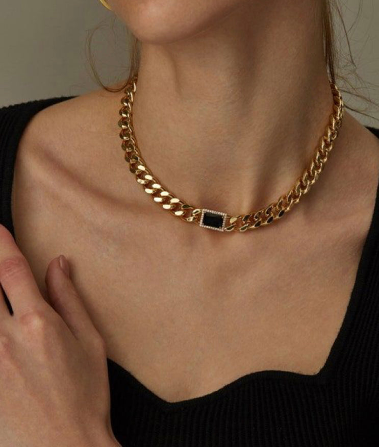 Chain Choker Necklace in 92.5 Silver - Amrrutam