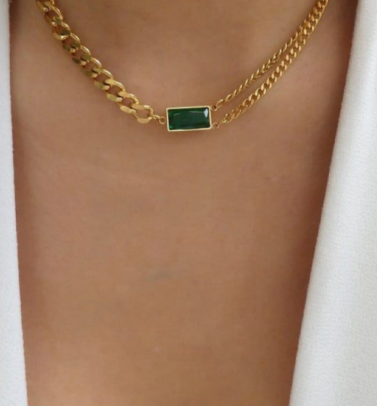 Emerald Chain Choker - Amrrutam