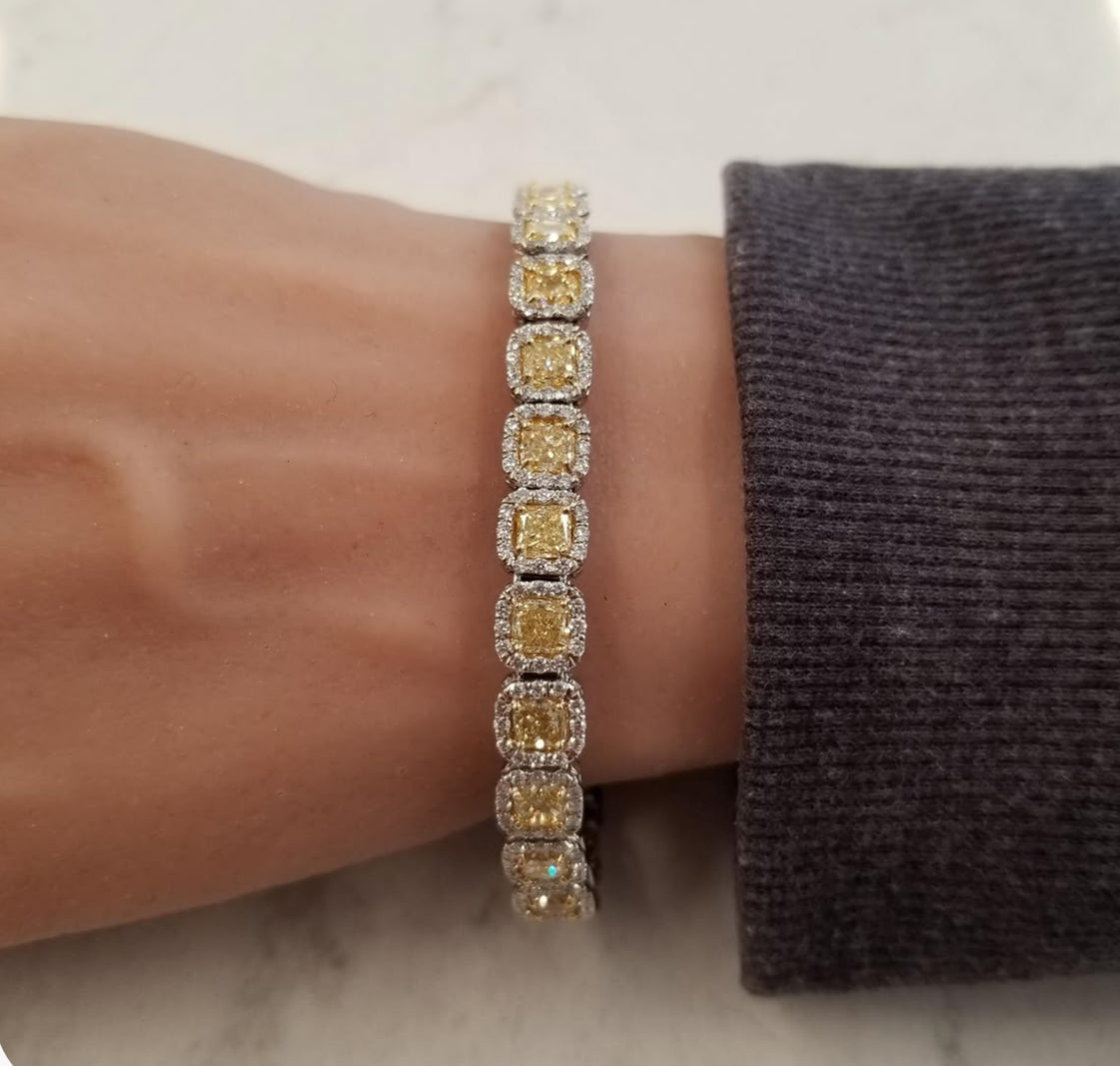 925 Silver Lebua Citrine Swarovski Bracelet - Amrrutam Jewellery