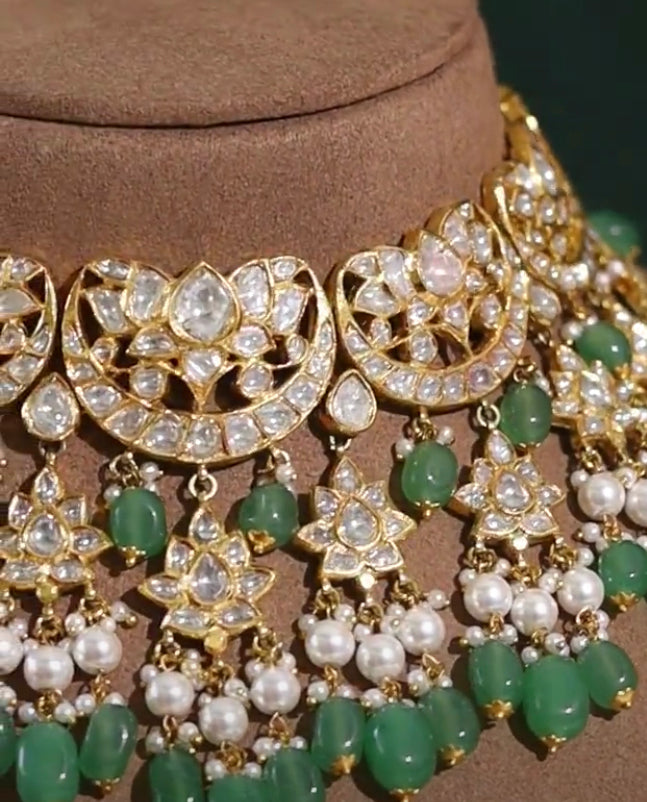 925 Silver Sameera Polki Necklace - Amrrutam Jewellery