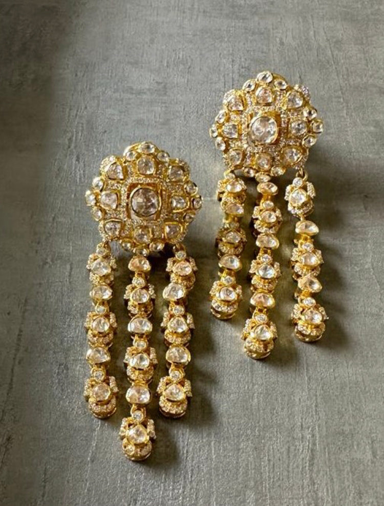 925 Silver Kashish Festive Polki Earring - Amrrutam 