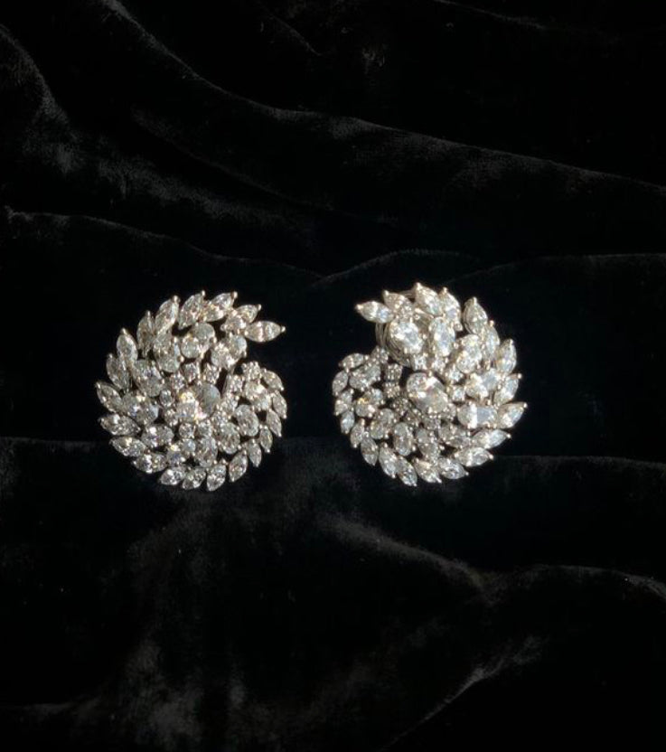 925 Silver Vilaya Swarovski Earrings - Amrrutam