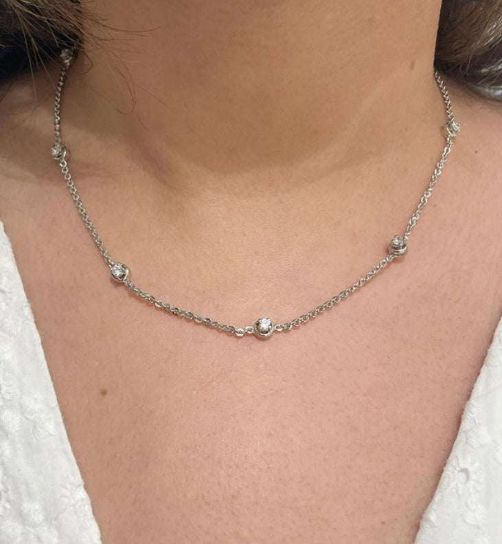 925 Silver Kesley Swarovski Necklace - Amrrutam
