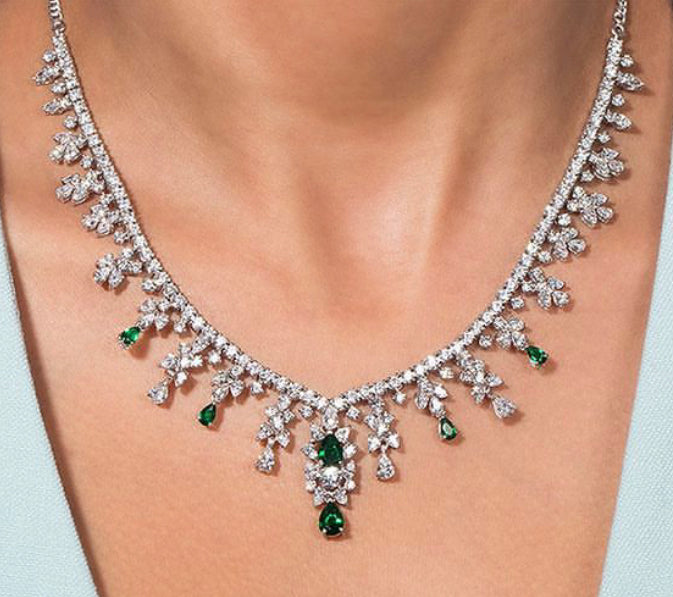 925 Silver Iraya Swarovski Necklace - Amrrutam 