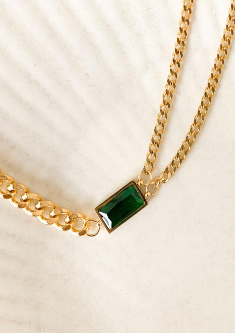 Emerald Chain Choker - Amrrutam