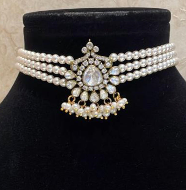 925 Silver Pushpali Choker Necklace - Amrrutam 