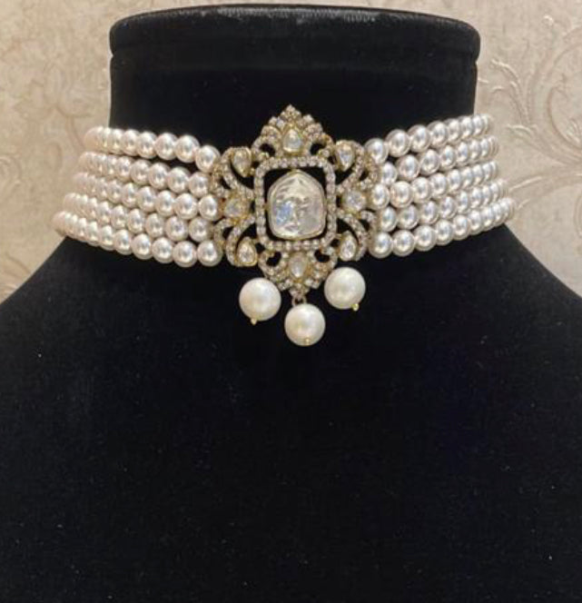 925 Silver Mayanka Choker Necklace - Amrrutam 
