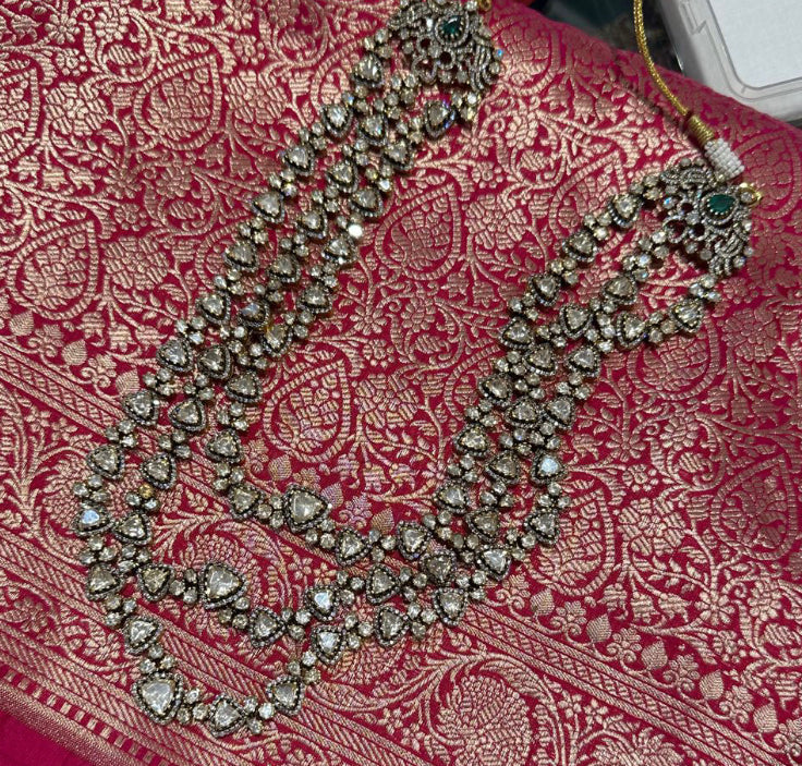 925 Silver Varsada Victorian Bridal Necklace - Amrrutam 