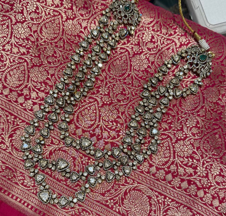 925 Silver Varsada Victorian Bridal Necklace - Amrrutam 