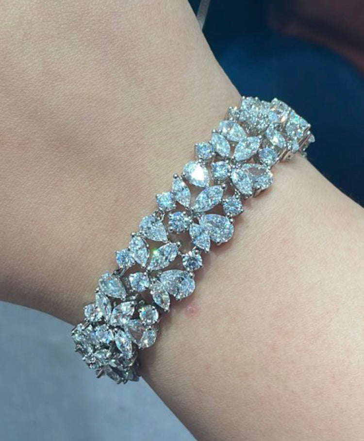 925 Silver Swarovski Bracelet - Amrrutam