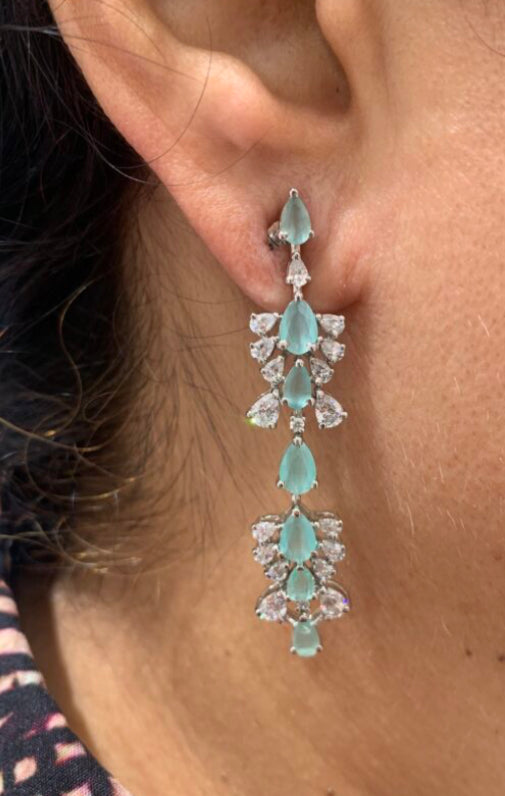 925 Silver Pixie Pastel Swarovski Earrings - Amrrutam 