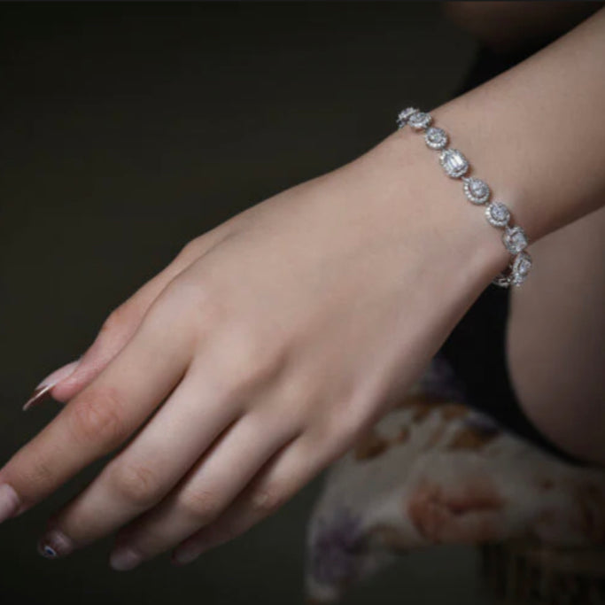 925 Silver Nora Swarovski Bracelet - Amrrutam 