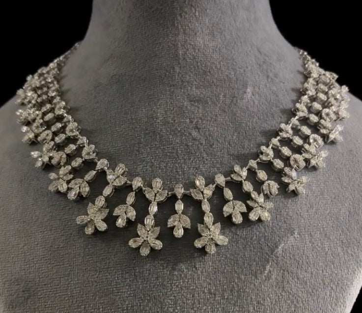925 Silver Kara Swarovski Necklace - Amrrutam 