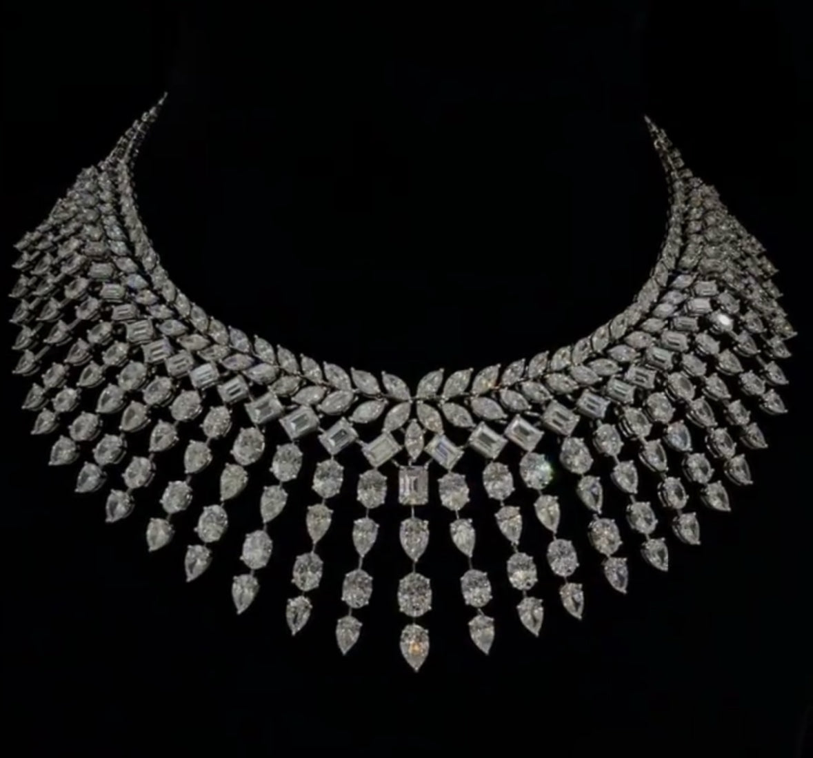 Statement unique design latest Swarovski necklace in 925 silver for bridal and weddings