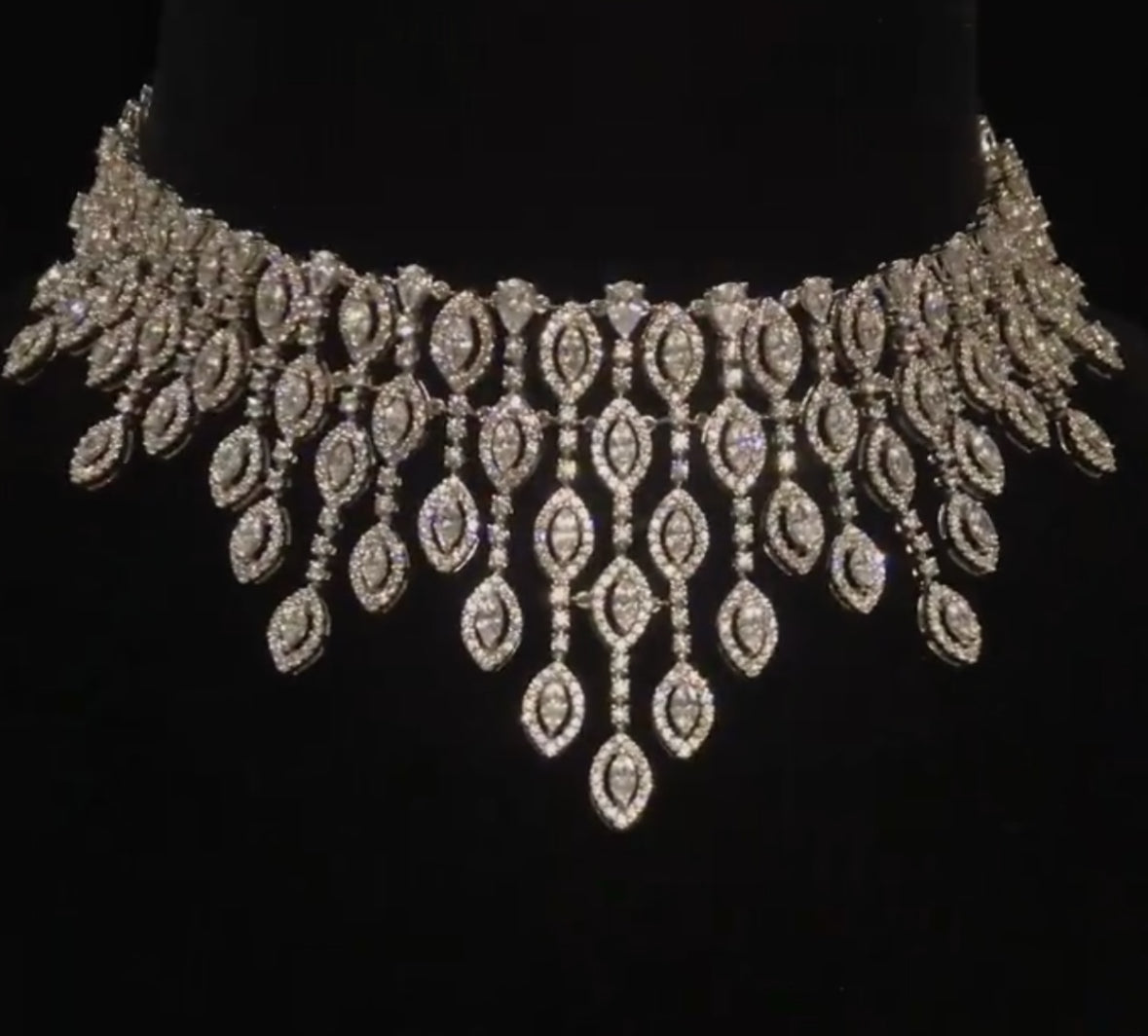 925 Silver Vanya Bridal Swarovski Choker Necklace