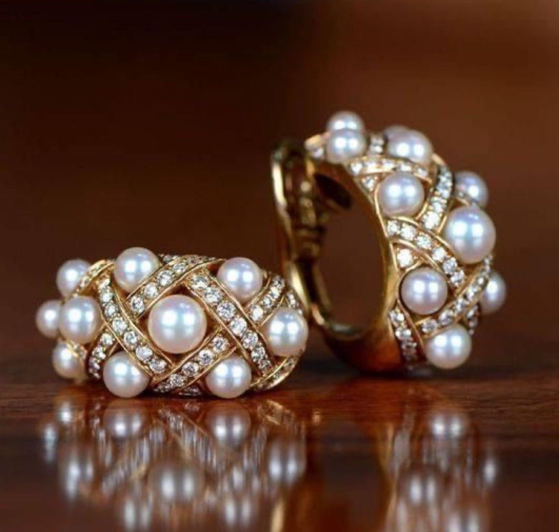 925 Silver Moha Pearl Bali Earring - Amrrutam Jewellery