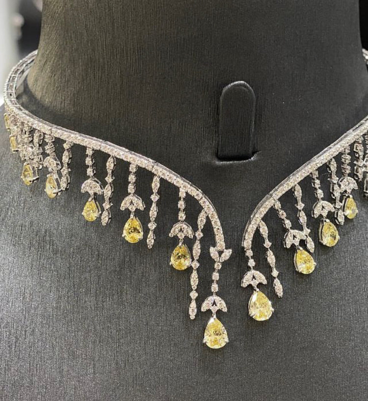 925 Silver Anistha Swarovski Necklace - Amrrutam 