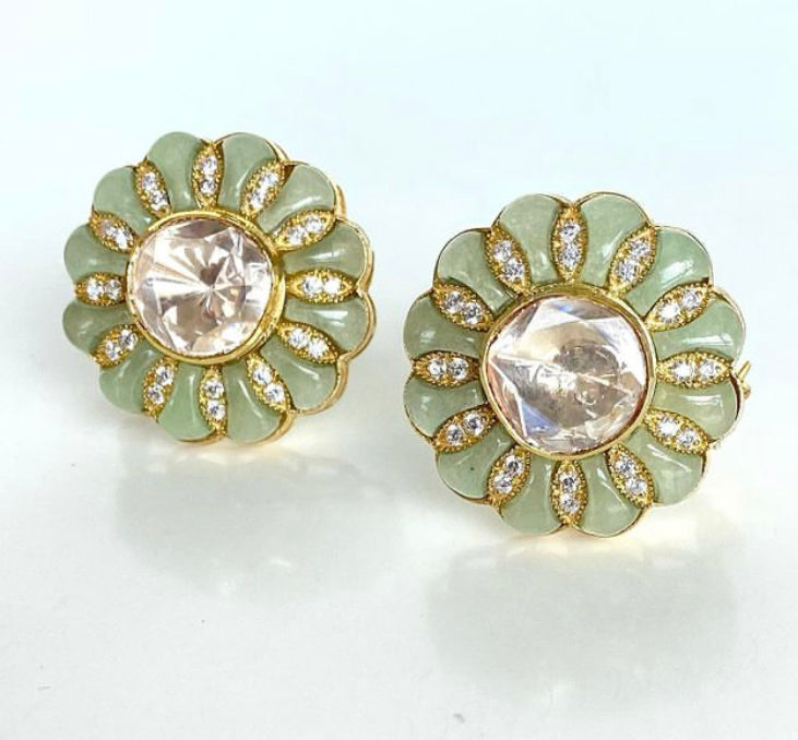 925 Silver Nihaar Pastel Stud Earrings - Amrrutam