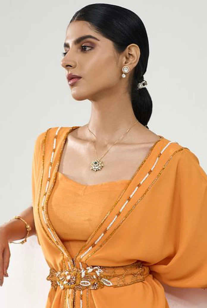925 Silver Sharmin Polki Pendant Necklace - Amrrutam Jewellery