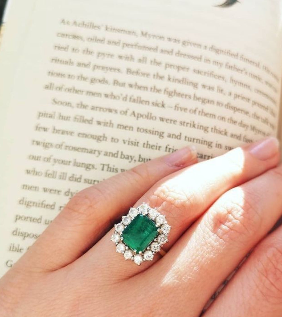 925 Silver Eleyna Emerald Swarovski Ring - Amrrutam Jewellery