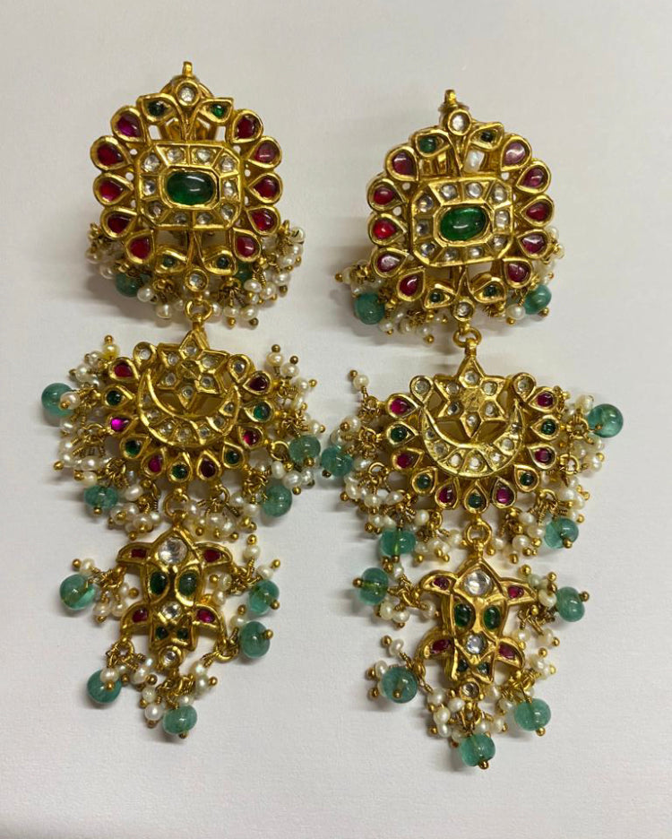 925 Silver Jiah Long Earring - Amrrutam 