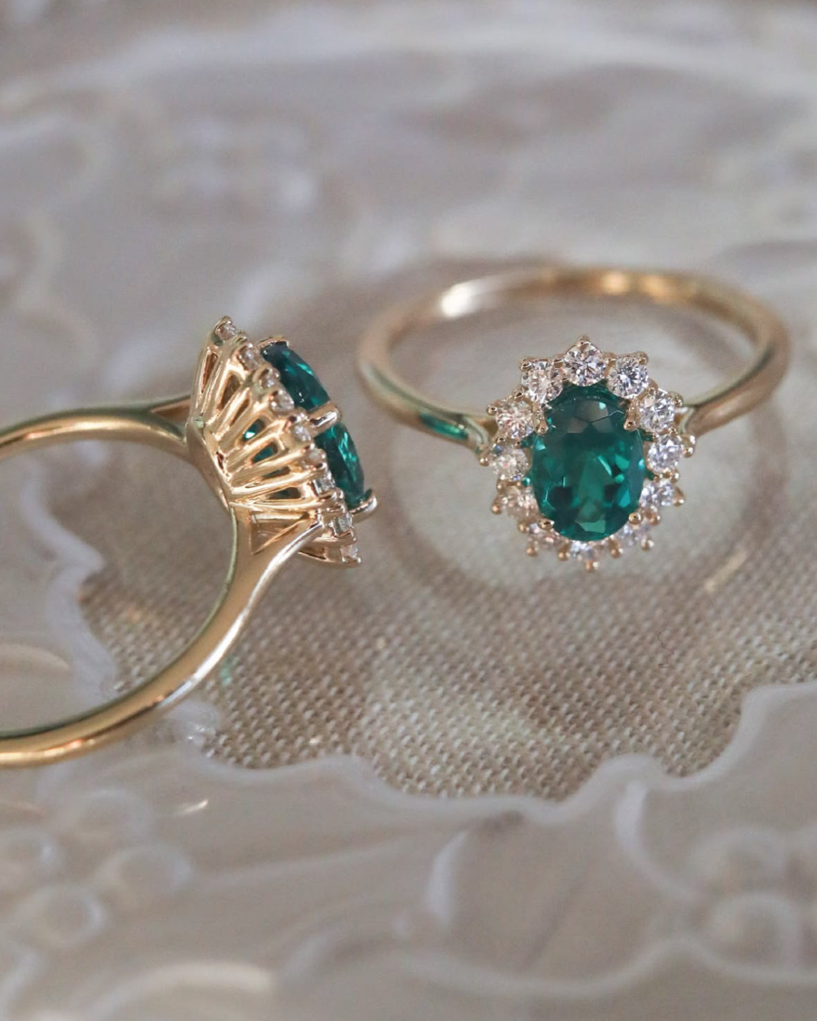 925 Silver Asna Emerald Swarovski Ring - Amrrutam Jewellery